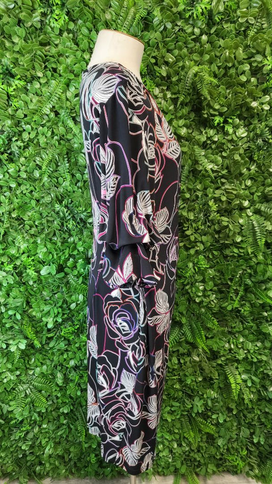 Joseph Ribkoff Floral Ruffle Sleeved Dress (12)