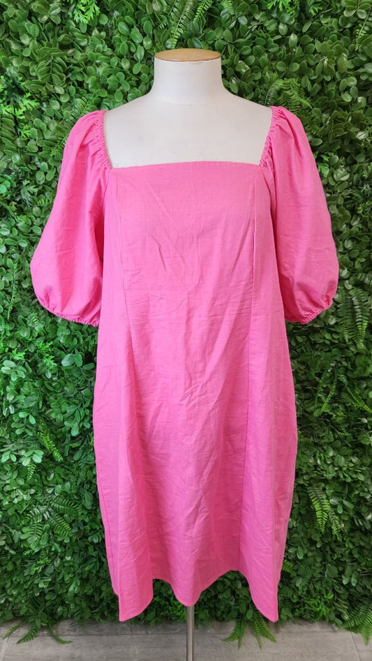 Sass Pink Linen Blend Dress (16)