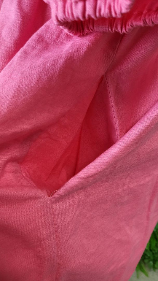 Sass Pink Linen Blend Dress (16)