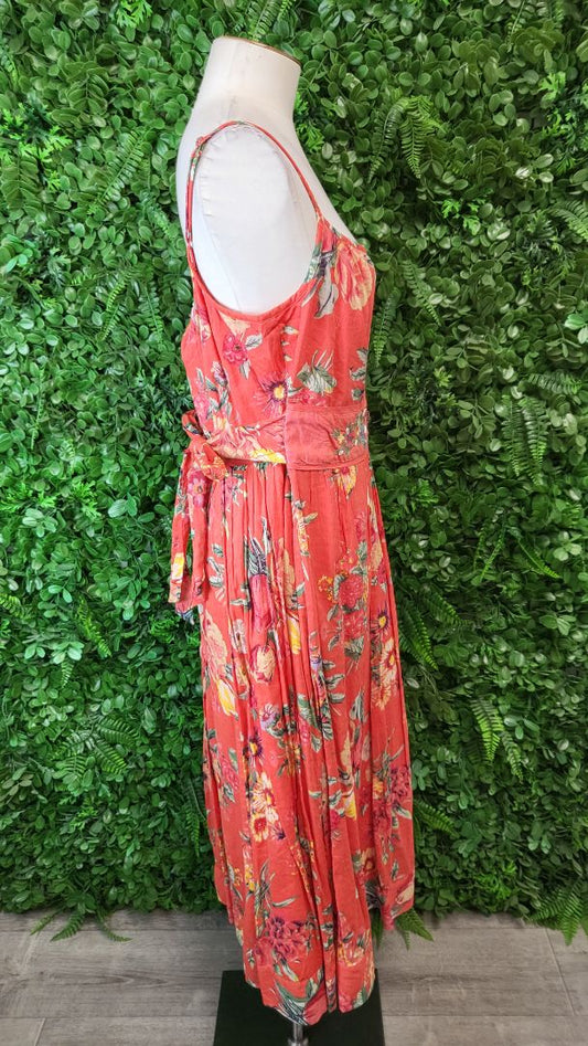 Monsoon Coral Orange Sundress BNWT (14)