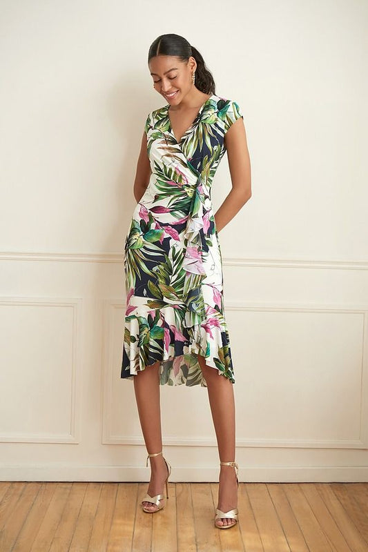 Joseph Ribkoff Tropical Print Tropical Wrap Dress (12)