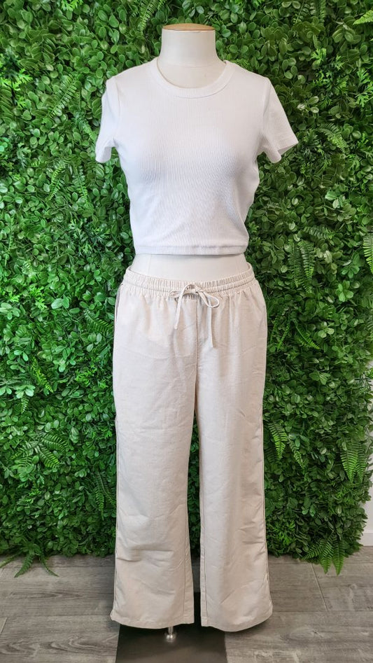 Silent Theory Oatmeal Wide Leg Pant (8-10)