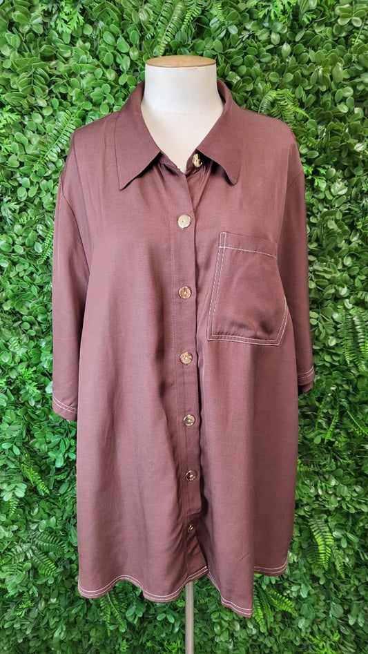 Moke Chocolate Linen Blend Shirt BNWT (20)