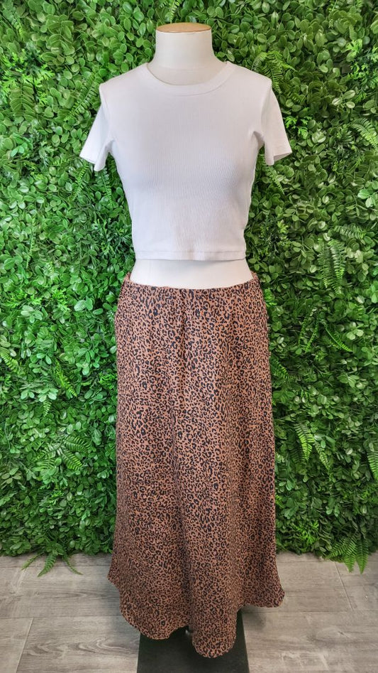 Sass Brown Animal Print Skirt (12)