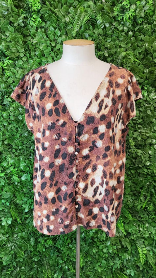 Next Brown Animal Print Top (14)