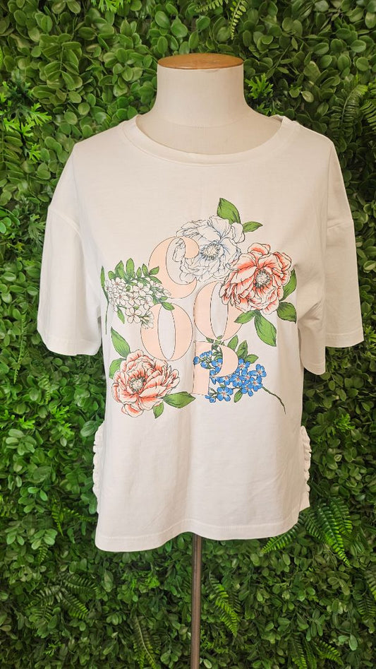 Coop White Flower Hour Tee (10-12)