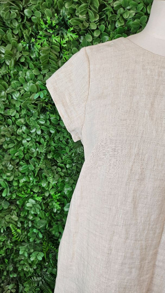 Foil Natural Linen Shift Dress (10)