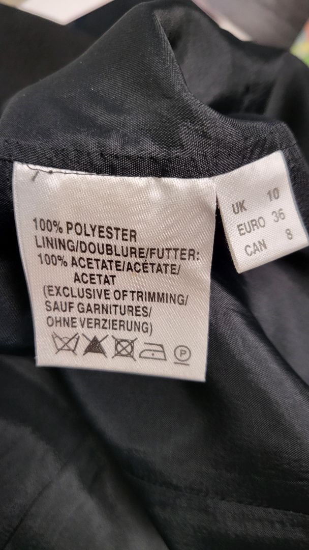 Jacques Vert Black/Cream Embroidered Dress (8-10)