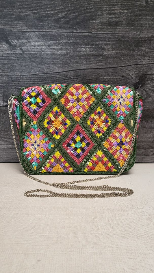 Blue Illuision Multi Beaded Bag