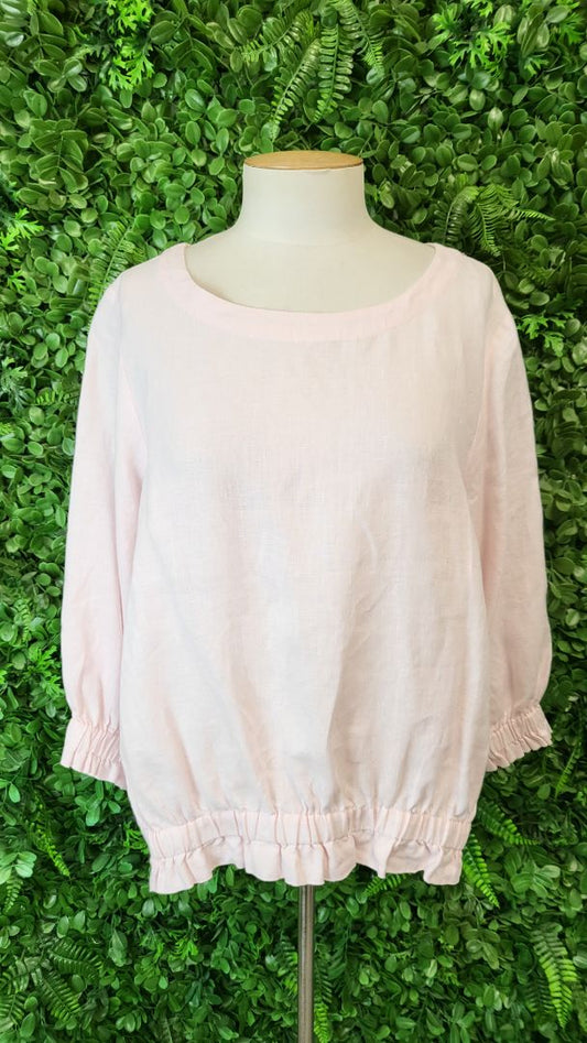 Tirelli Pink Linen Top (14)