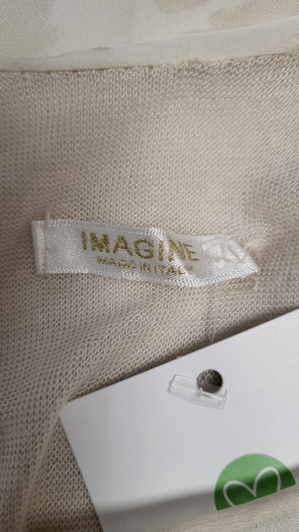 Imagine Italy Cream/Taupe Silk Top (12-16)