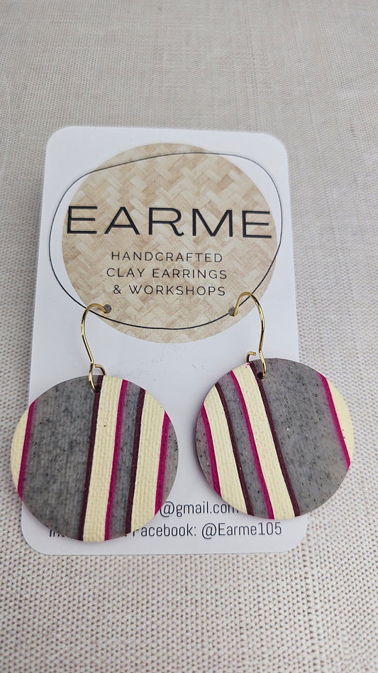 Earme Stripe Circular Earring BNWT