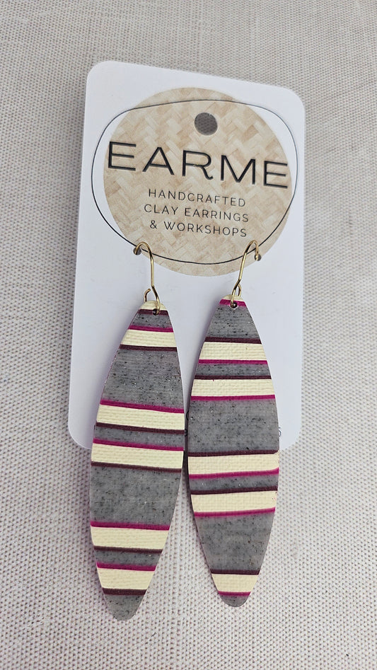 Earme Stripe Drop Earring BNWT
