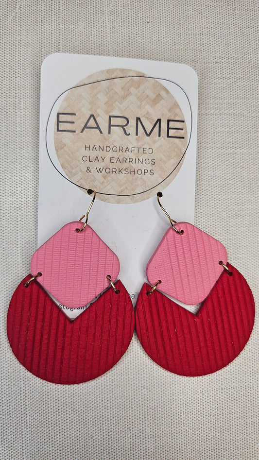 Earme Pink/Red Drop Earring