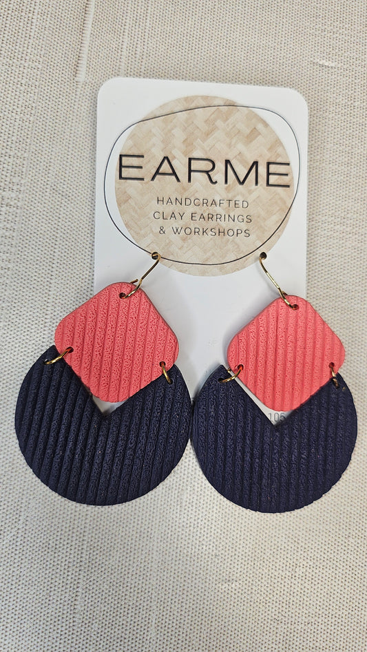 Earme Blue & Coral Drop Earring