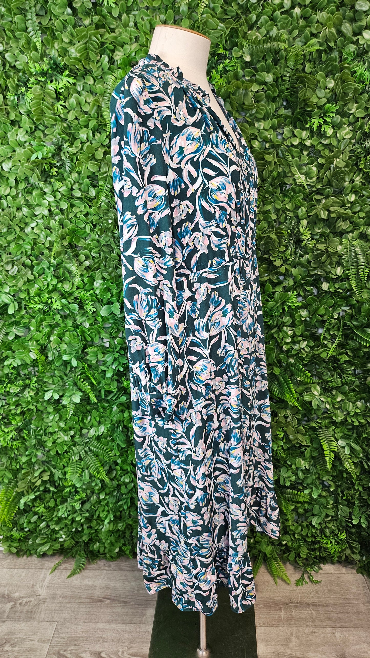 Vassalli Green Print Maxi Dress (10-12)