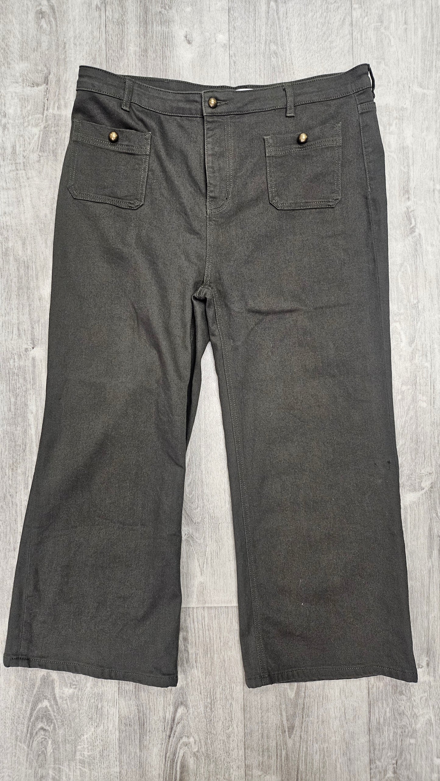 Zoe Kratzmann Khaki Wide Leg Ankle Jean (16)