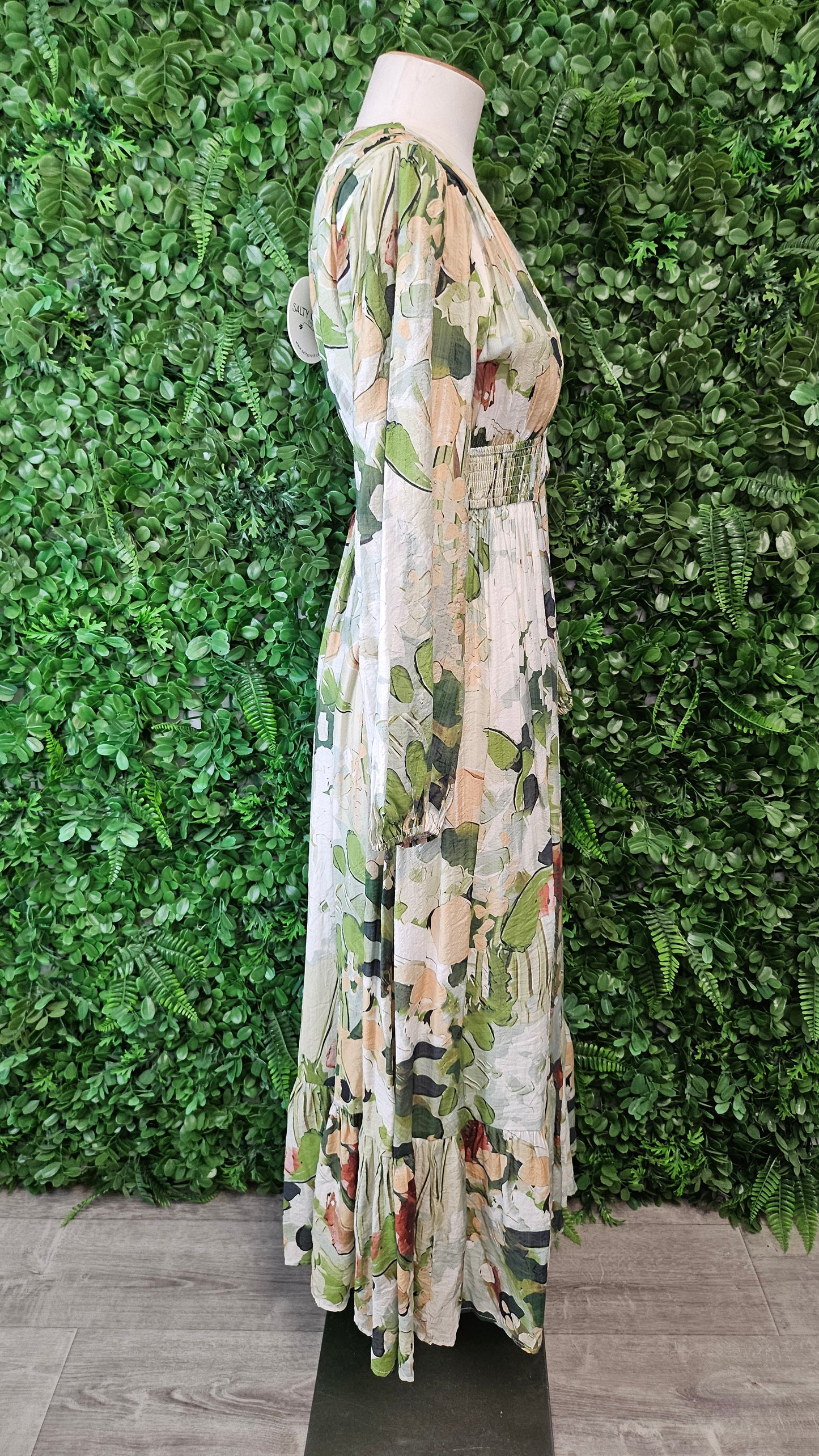 Salty Crush Green Shirred Waist Dress (BNWT) (10)