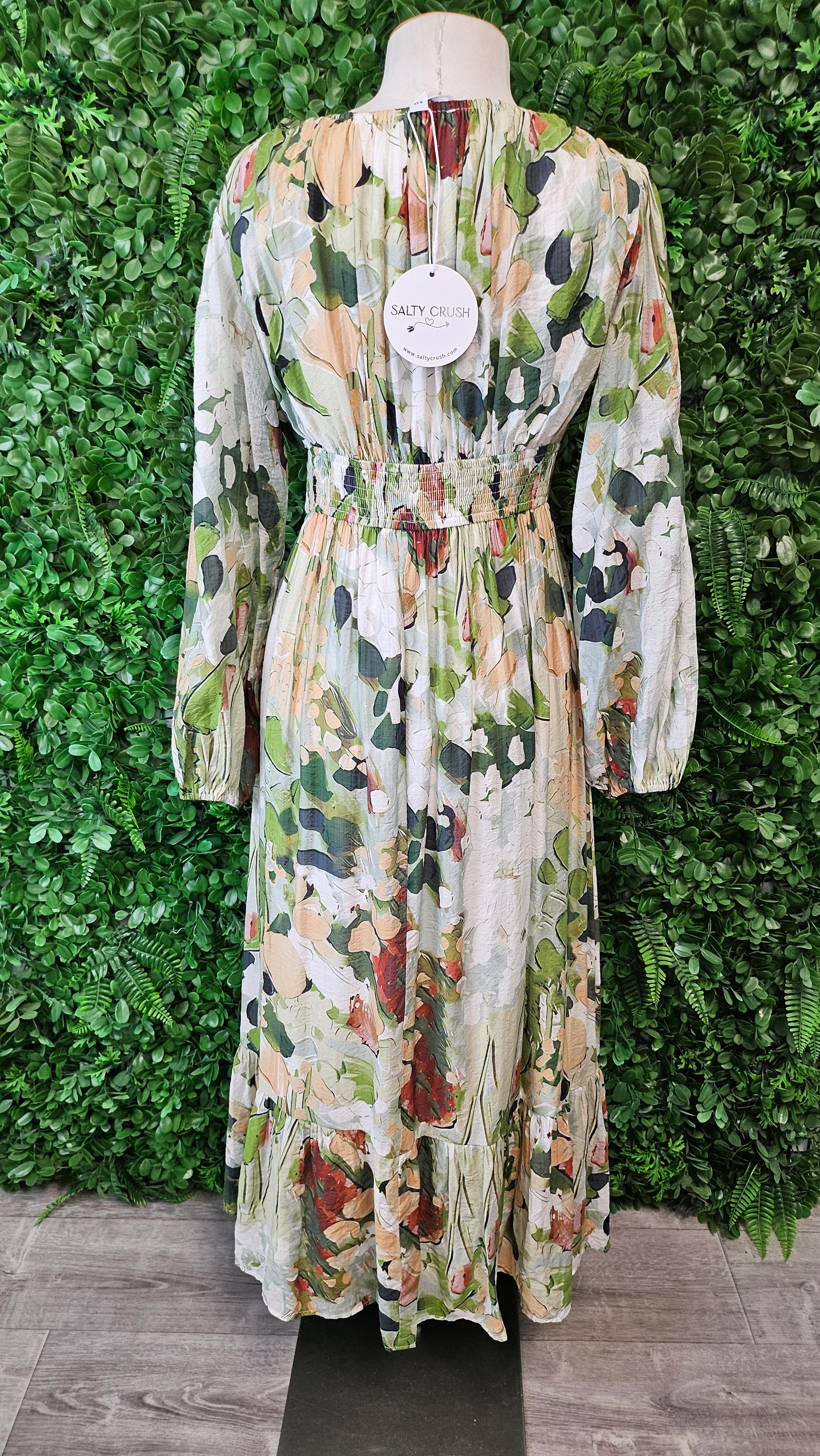 Salty Crush Green Shirred Waist Dress (BNWT) (10)