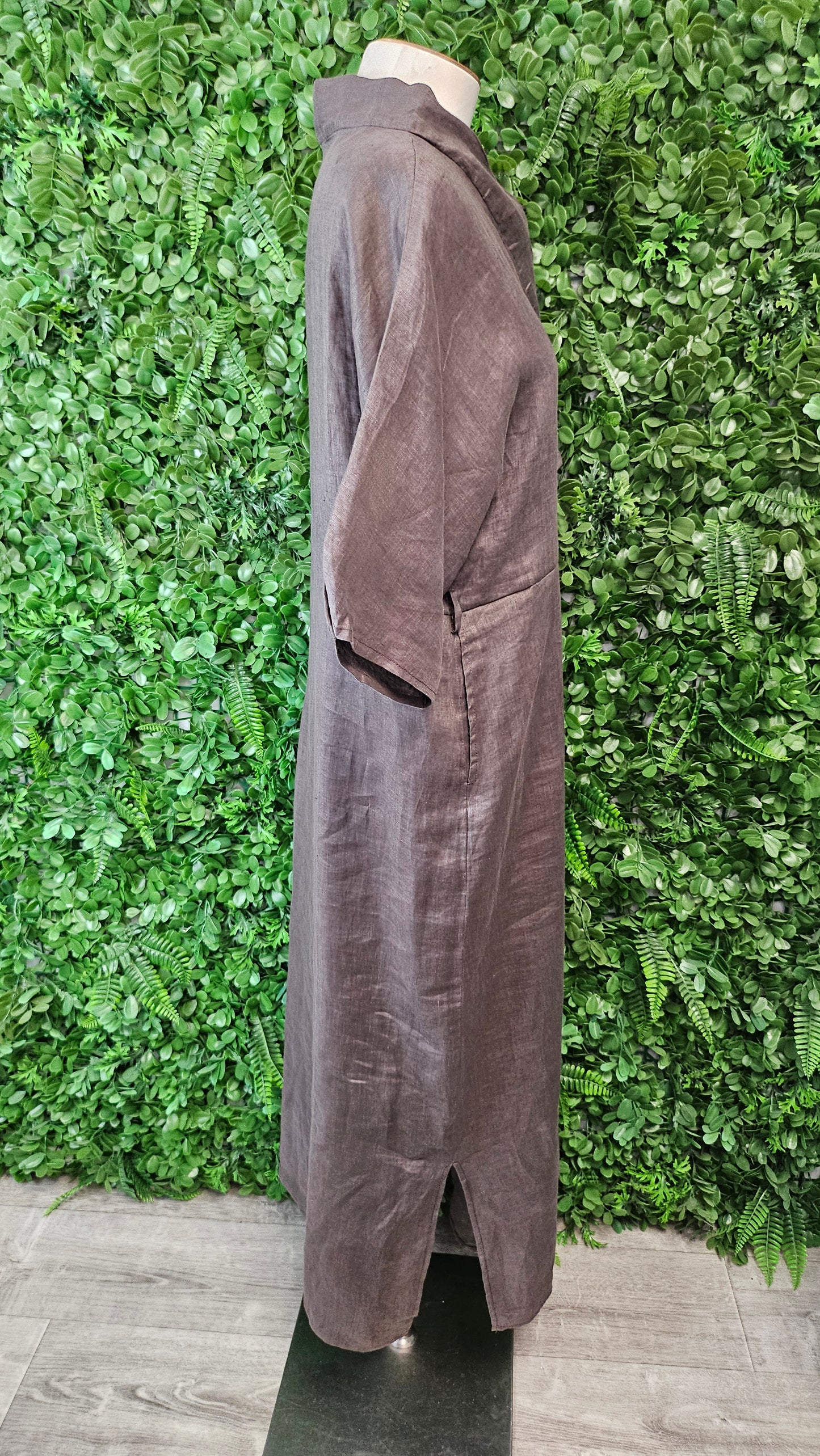 Lordship Linen Brown Linen Dress (16)