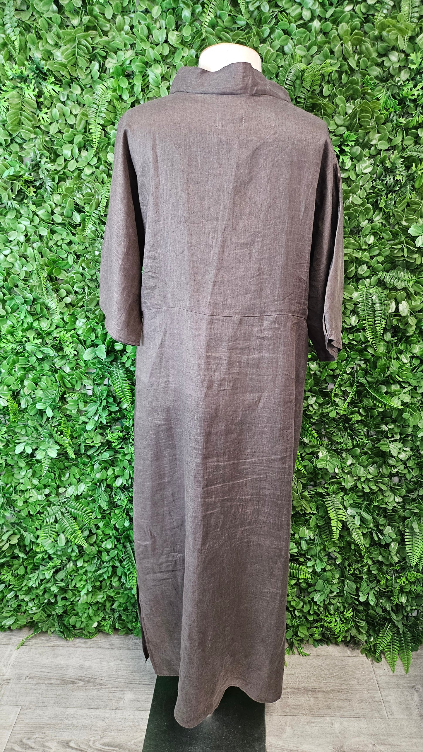 Lordship Linen Brown Linen Dress (16)
