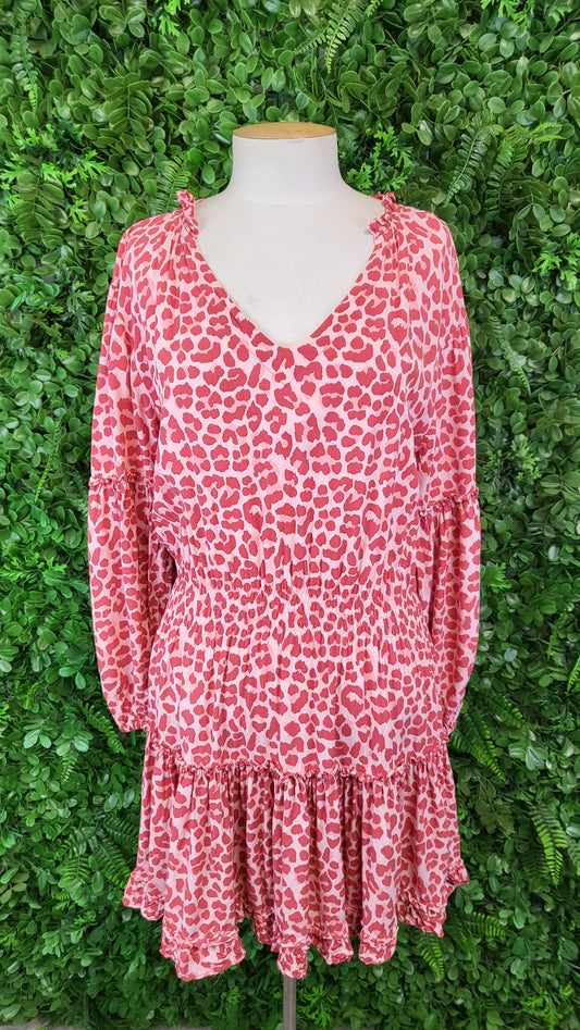 Cartel & Willow Red Animal Print Dress (10)