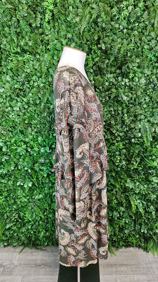 Lemon Tree Print Sheer Frill Dress (14)