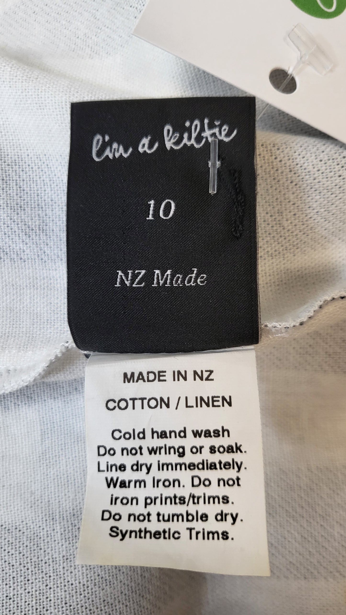 Kilt Cream/Navy Linen Blend Tank Dress (10)