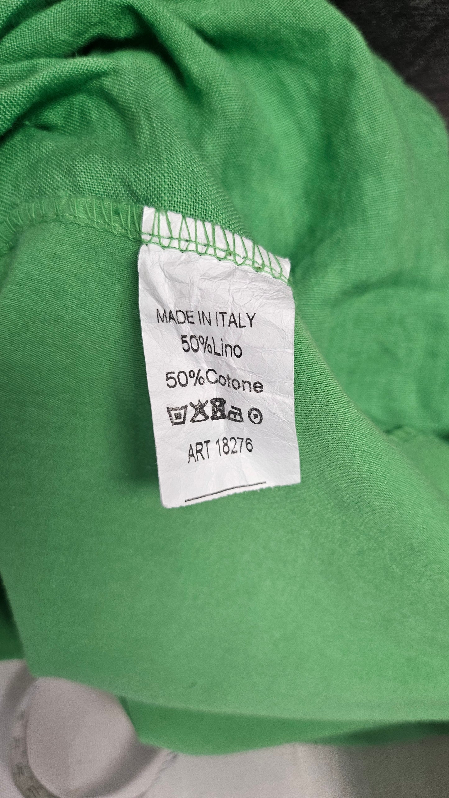 Made In Italy Green Linen Blend Top (18)