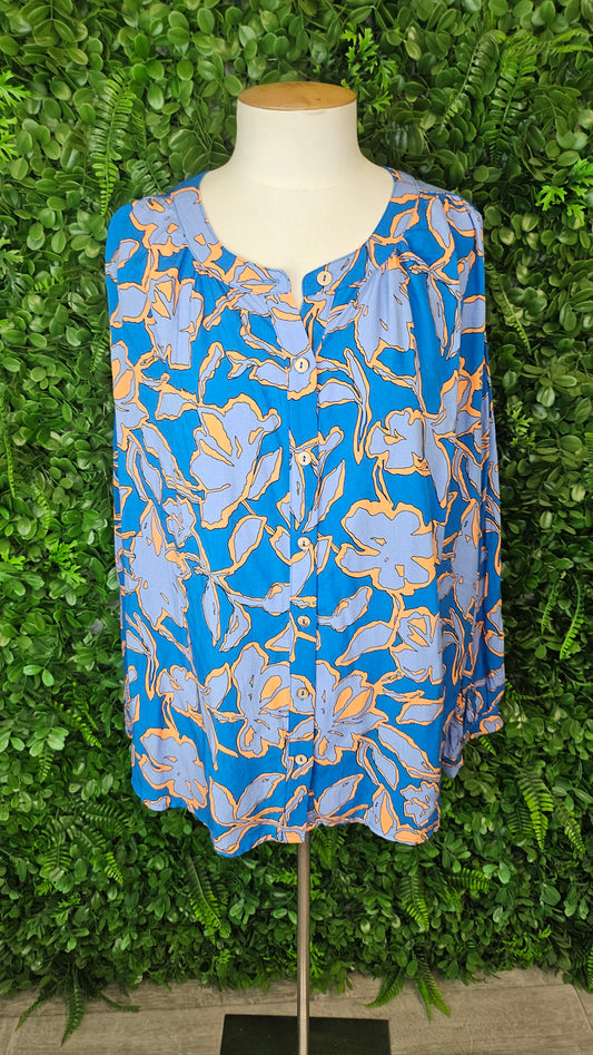 Unknown Print Mutton Sleeve Top (16-18)