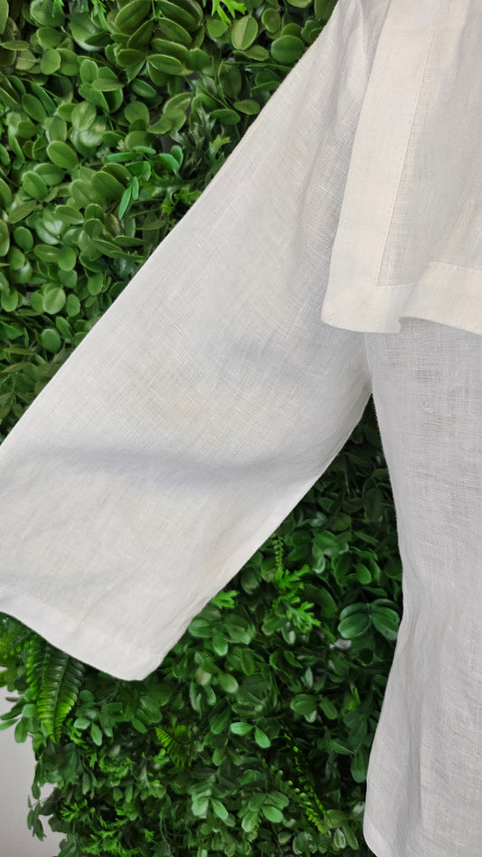 See Saw White Crop Linen Jacket (8)