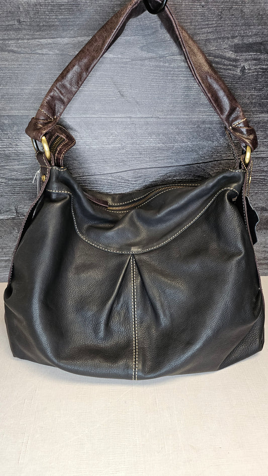 Isabella Anselmi Black/brown Leather Bag (38cmx33x9cm)