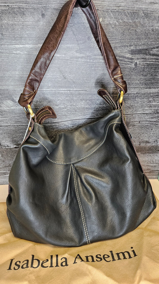 Isabella Anselmi Black/brown Leather Bag (38cmx33x9cm)