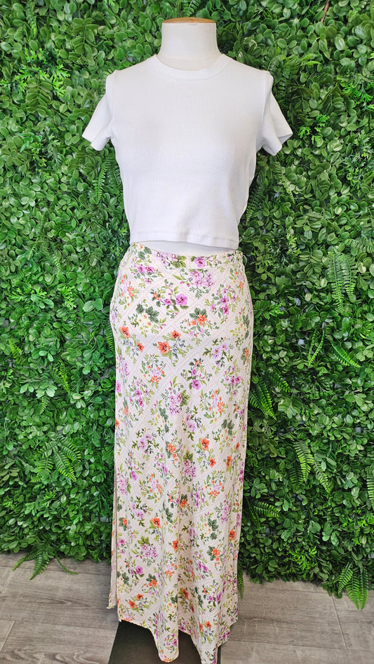 Paper Heart Vintage Print Bias Cut Skirt (10-12)