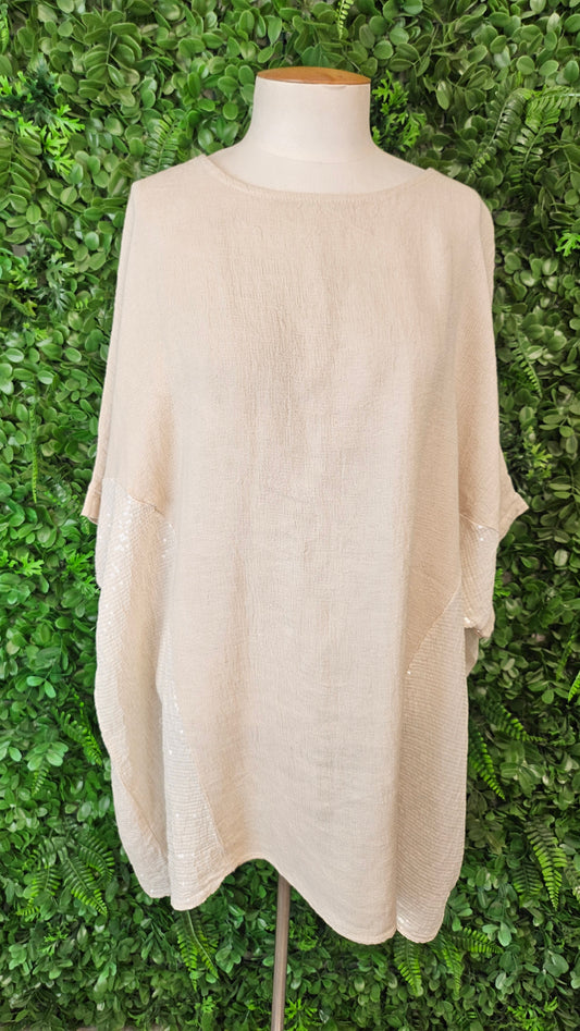 Imagine Beige Sequin Top (18-20)