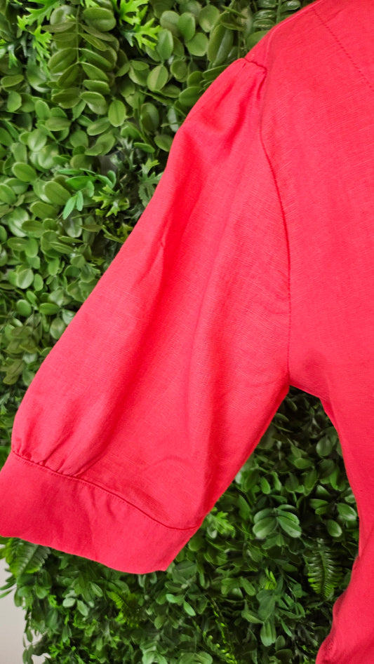 Foil Red Linen Dress (12)