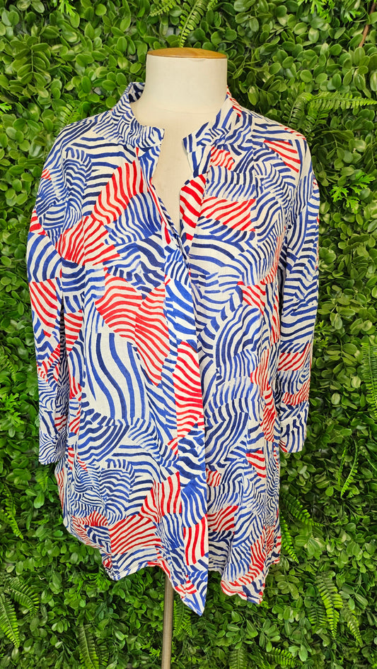 Blue Illusion Red/Blue Coloured Shirt (18-20)