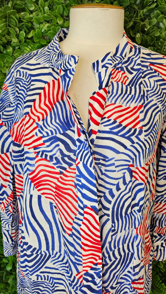 Blue Illusion Red/Blue Coloured Shirt (18-20)