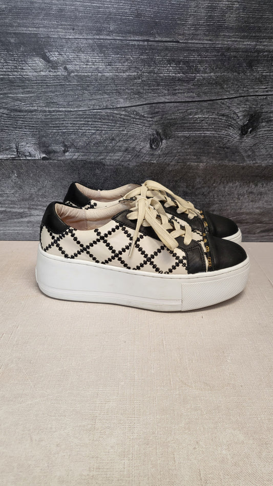 Alfie & Evie Black/Cream Platform Sneaker (37)