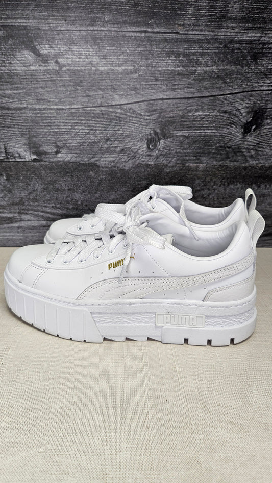 Puma White Mayze Platform Sneakers (38.5)