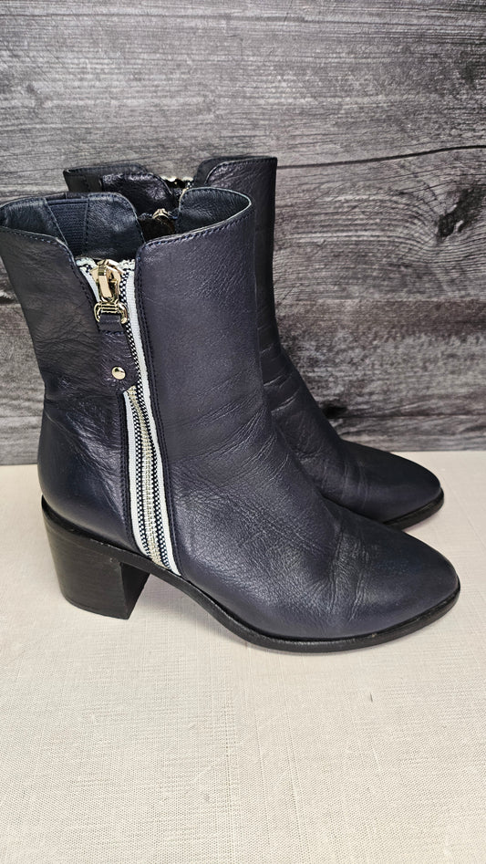 Bresley Navy Leather Boot (37)