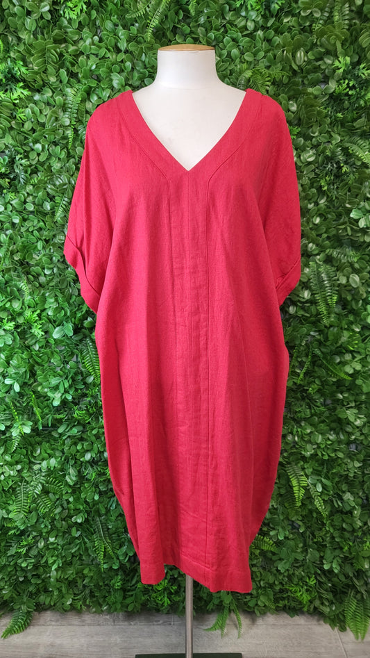 Twin Lakes Red Linen Dress (20)