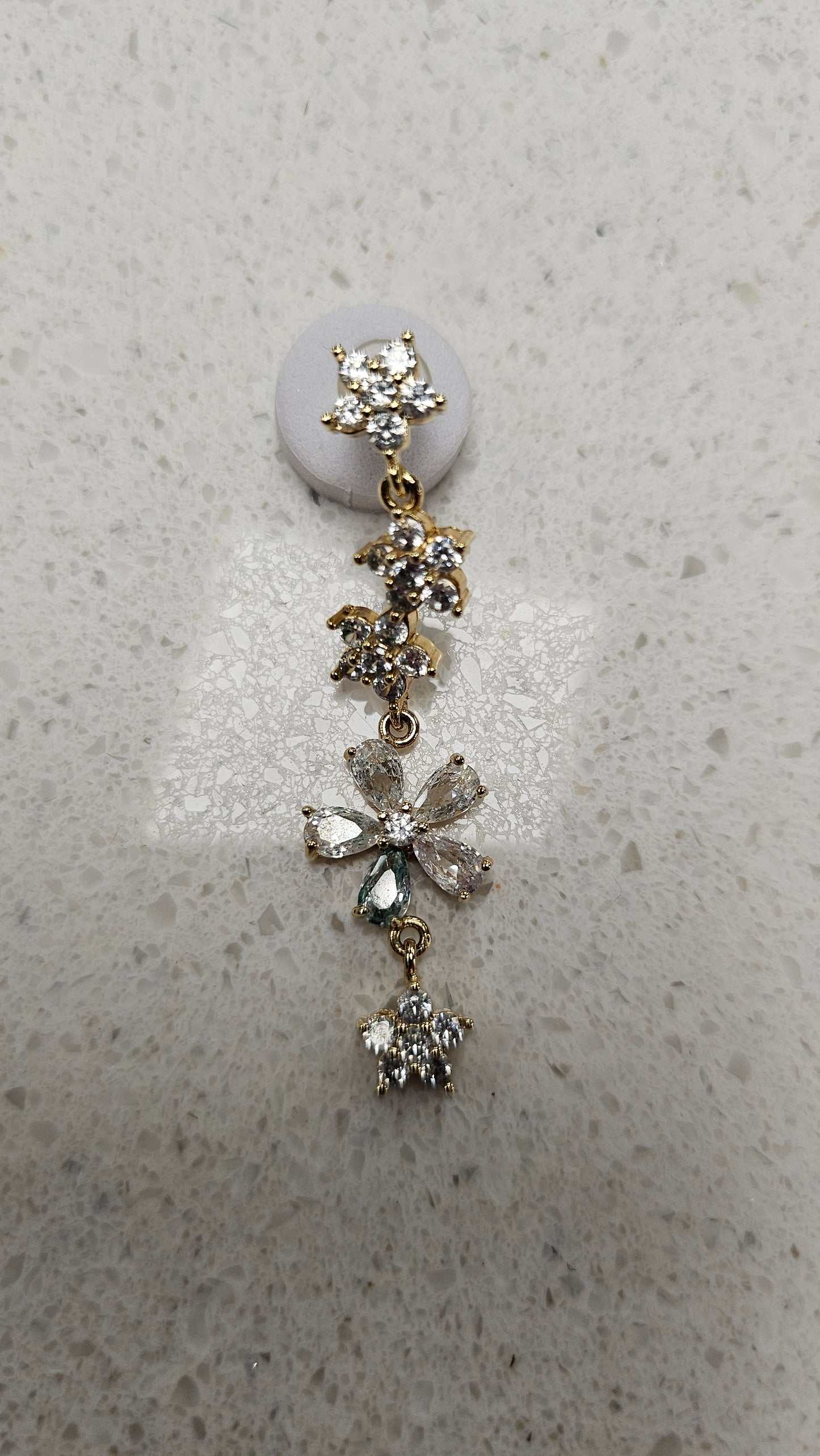 Beautiful Earth Flower Drop Cubic Zirconia