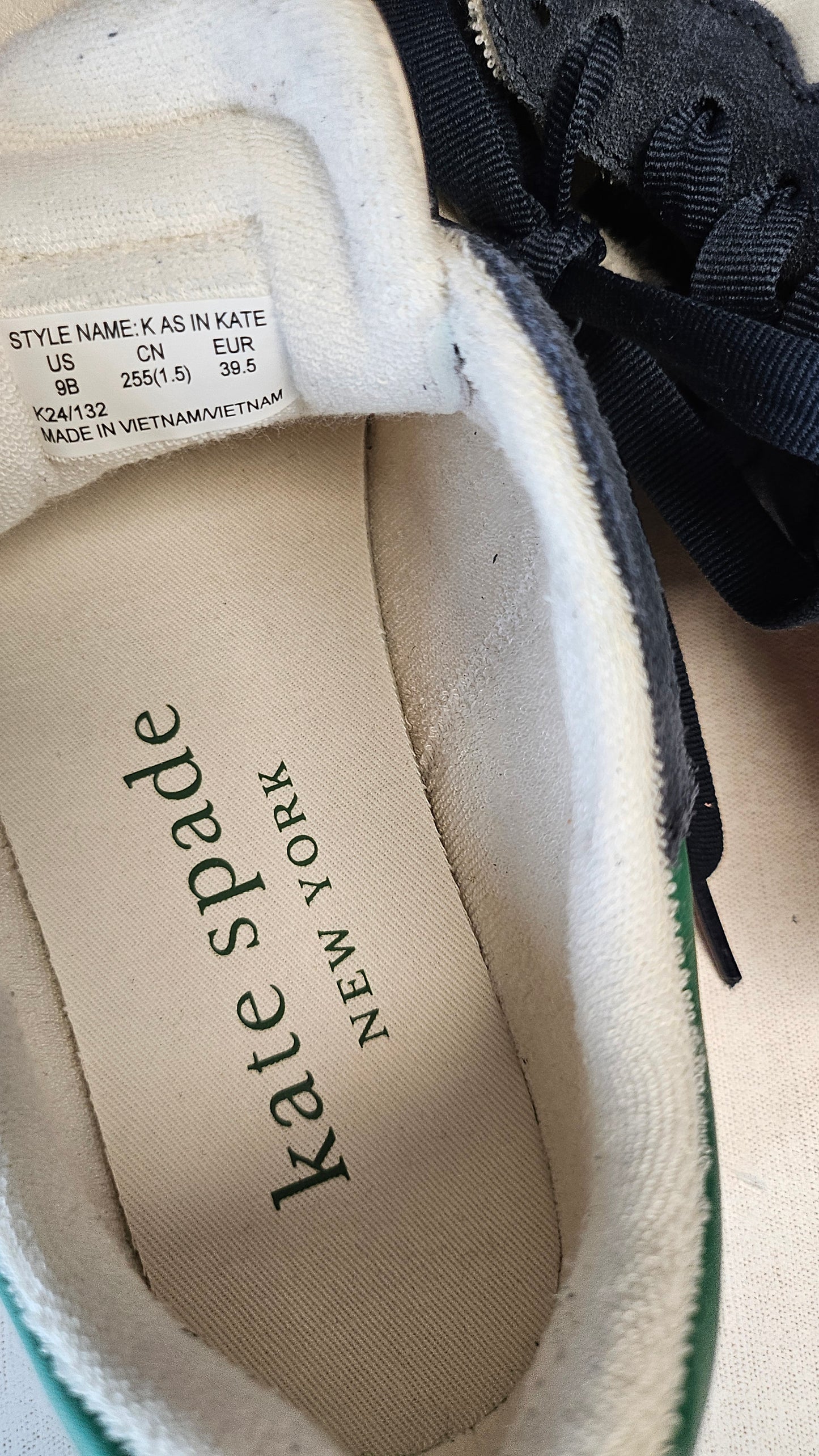 Kate Spade Verdant Green/Cream K As In Kate Sneakers (39.5)
