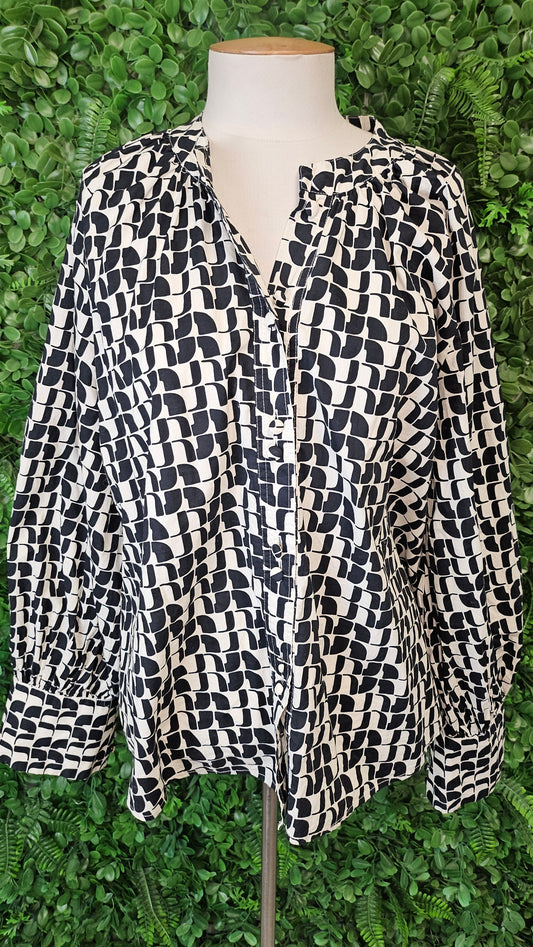 Tuesday Black/Cream Print Shirt (12-14)