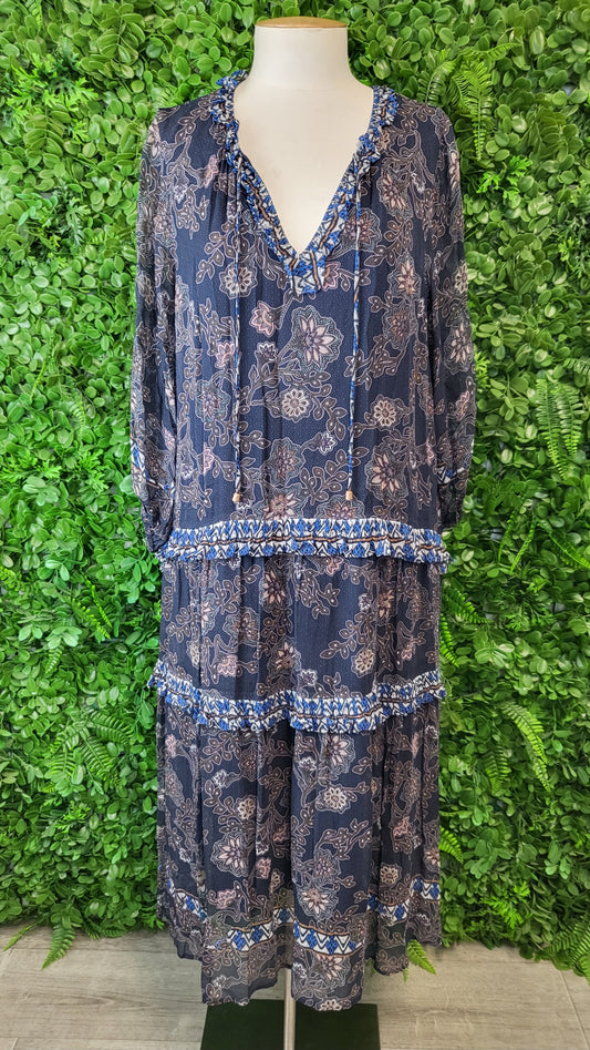 Loobies Story Print Wood Craft Midi Dress (16)