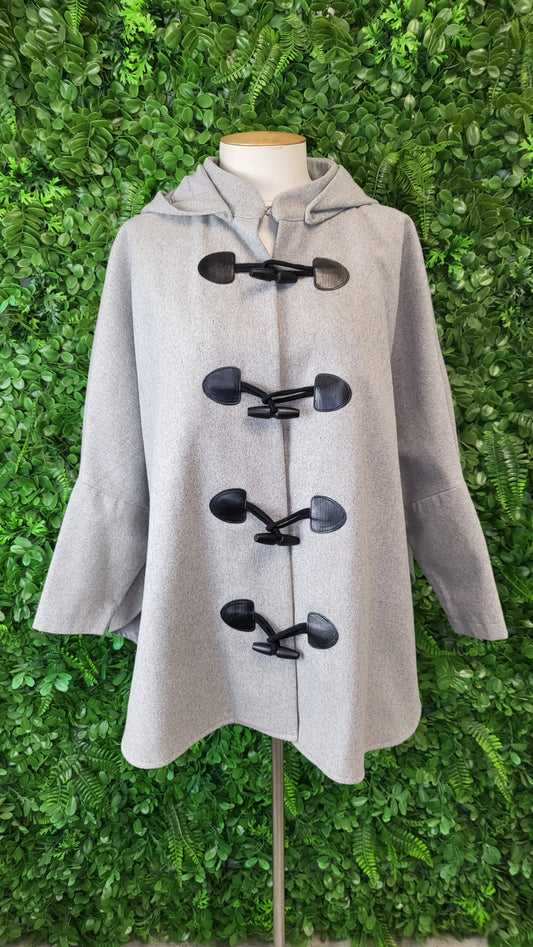 About Eve Grey Wool Blend Cape Jacket (10)