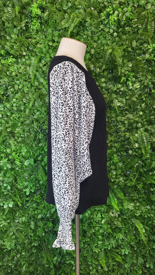 Charlo Animal Print Contrast Top (10)