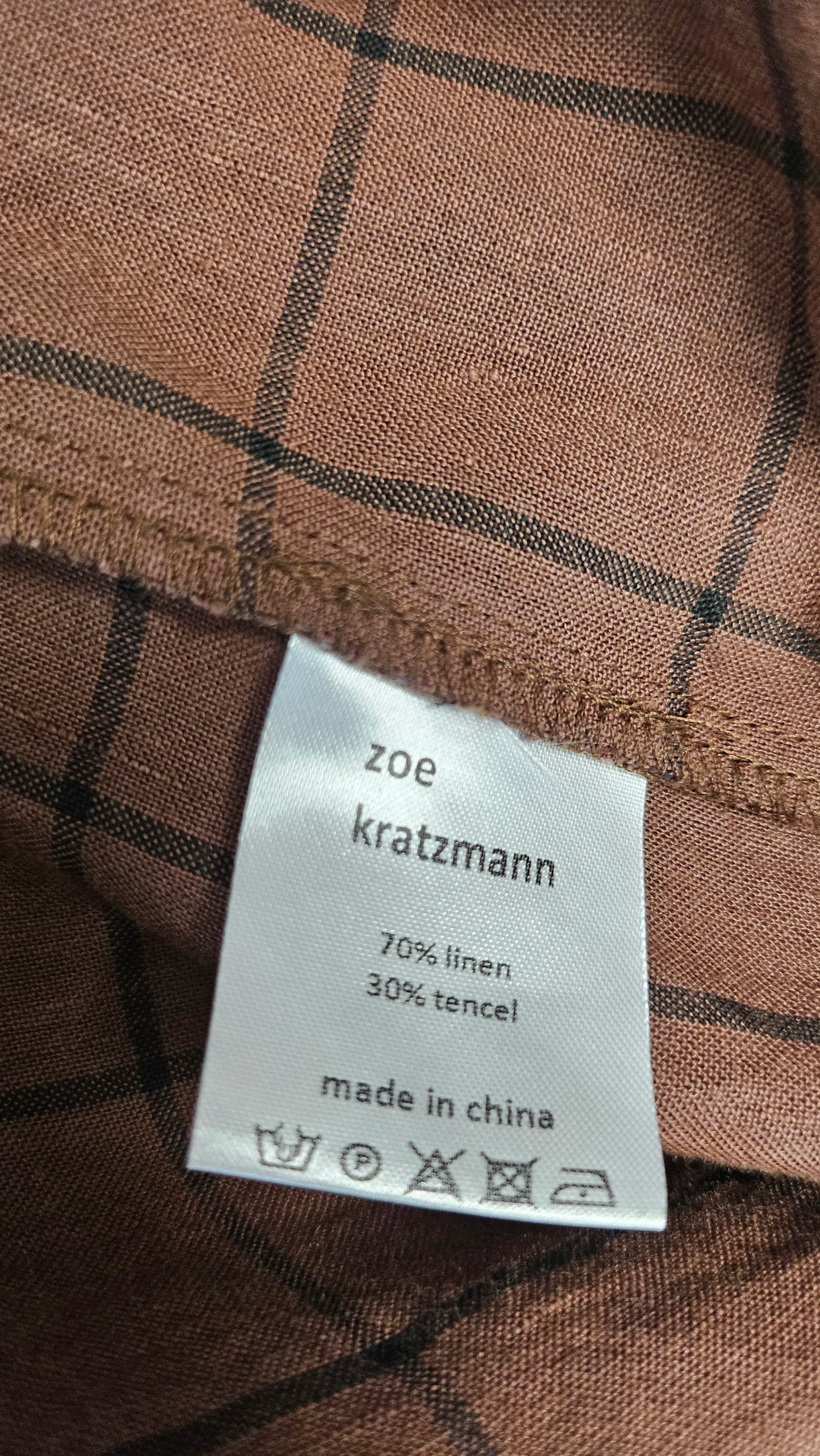 Zoe Kratzmann Chocolate Linen Smock Blouse (16)