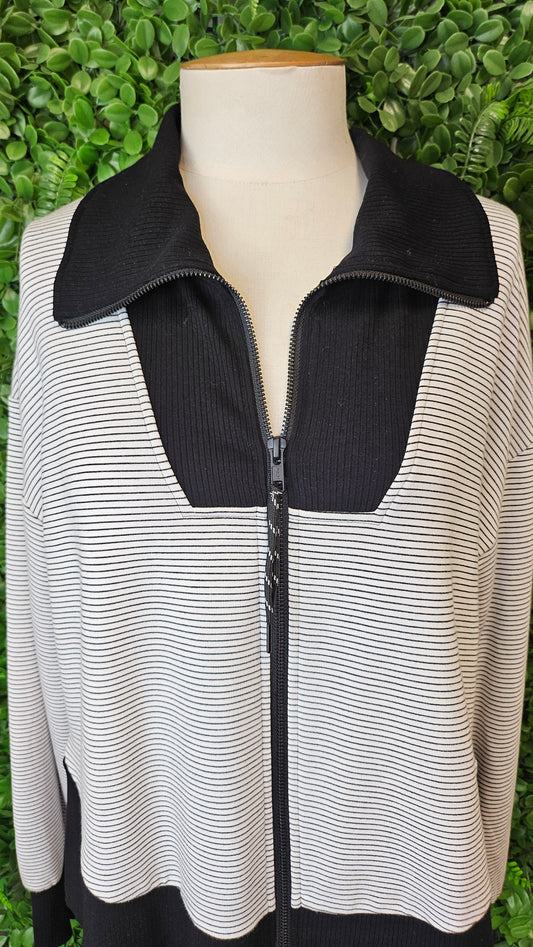 Foil Black/White Stripe Zip Up (12)